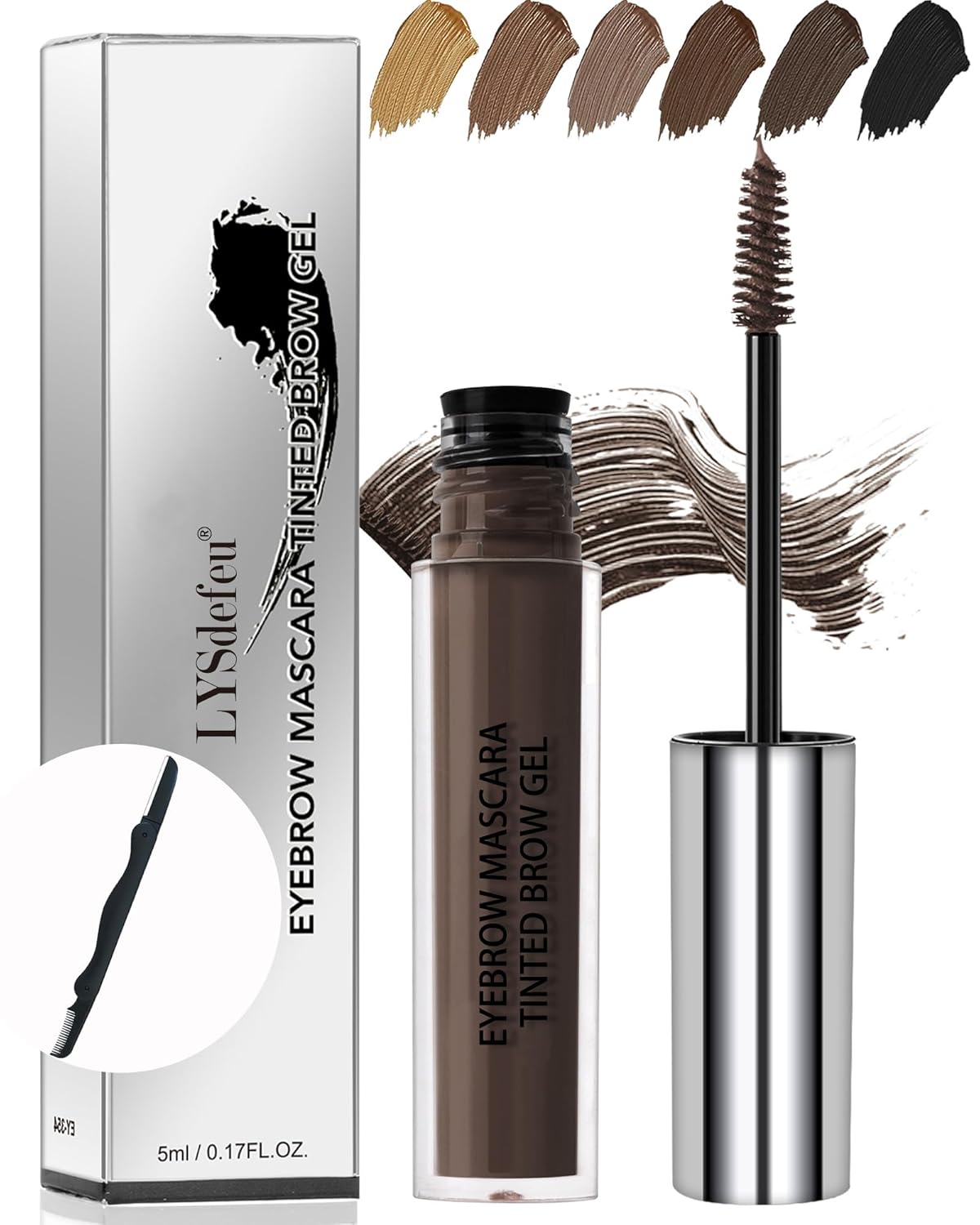 Waterproof Long Lasting Smudge-Proof Liquid Eyebrow Makeup, Tinted Eyebrow Gel, Volumizing Enhance