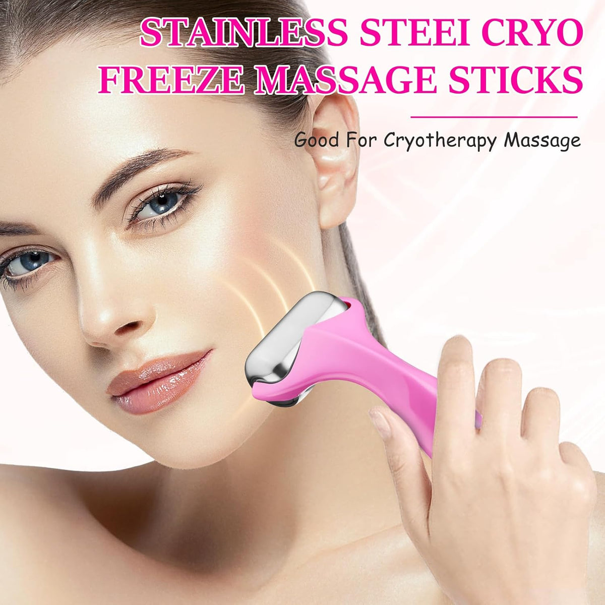 360° Rotating Ice Roller for Face-Stainless Steel Facial Massage Tool for Skin Tightening, Ice Face
