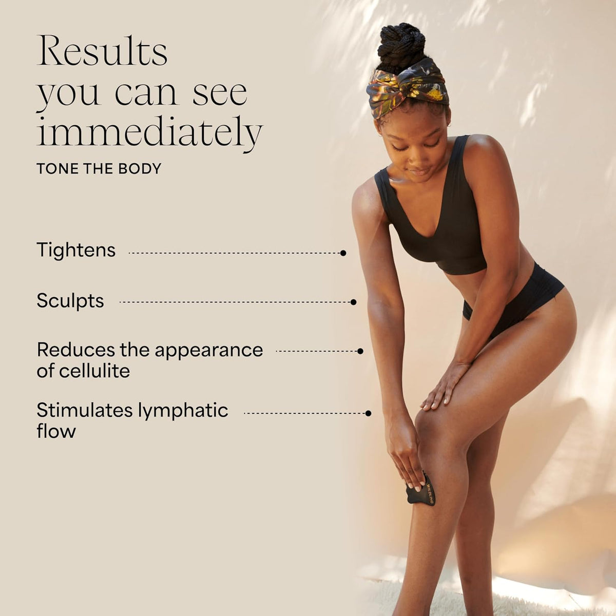 Wildling Aura Stone Gua Sha Body Stone I Body Massage Stone to Tighten, Tone, Sculpt + Smooth I