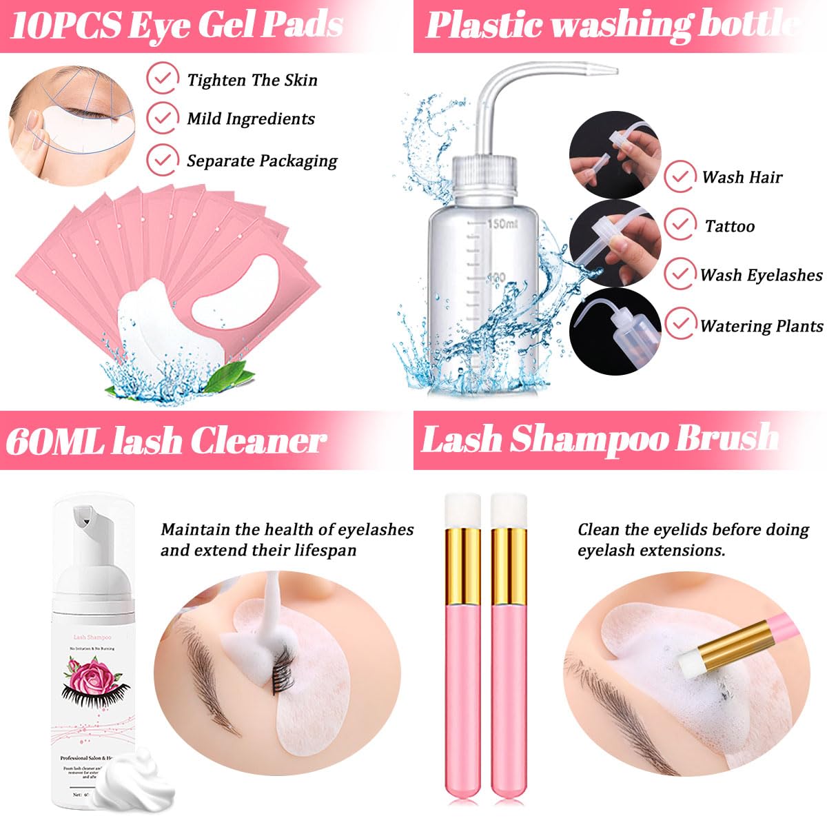 Lash Extension Kit for Beginners Lash Mannequin Head with Replaced Eyelids False Eyelashes Practice