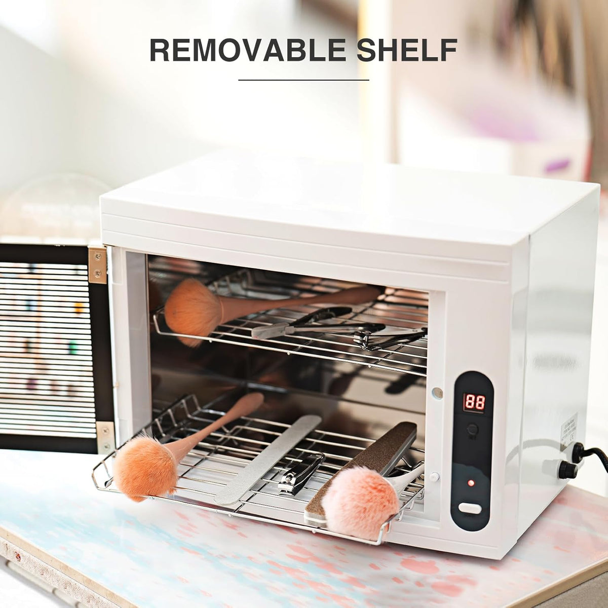 Nail Tool Cleaning Machine 17L Big Capacity UV Sanitizer Cabinet Salon Equipment for Spa Beauty