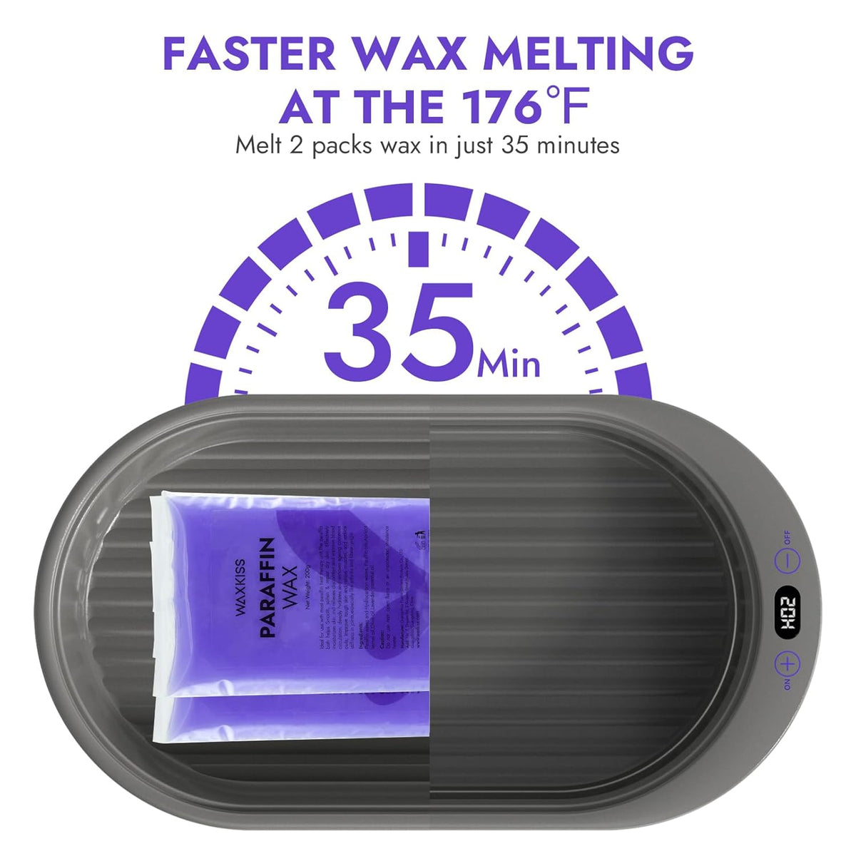 Small Paraffin Wax Machine for Hands - Paraffin Hand Wax Machine 2000ml Small Size With 3 packs of