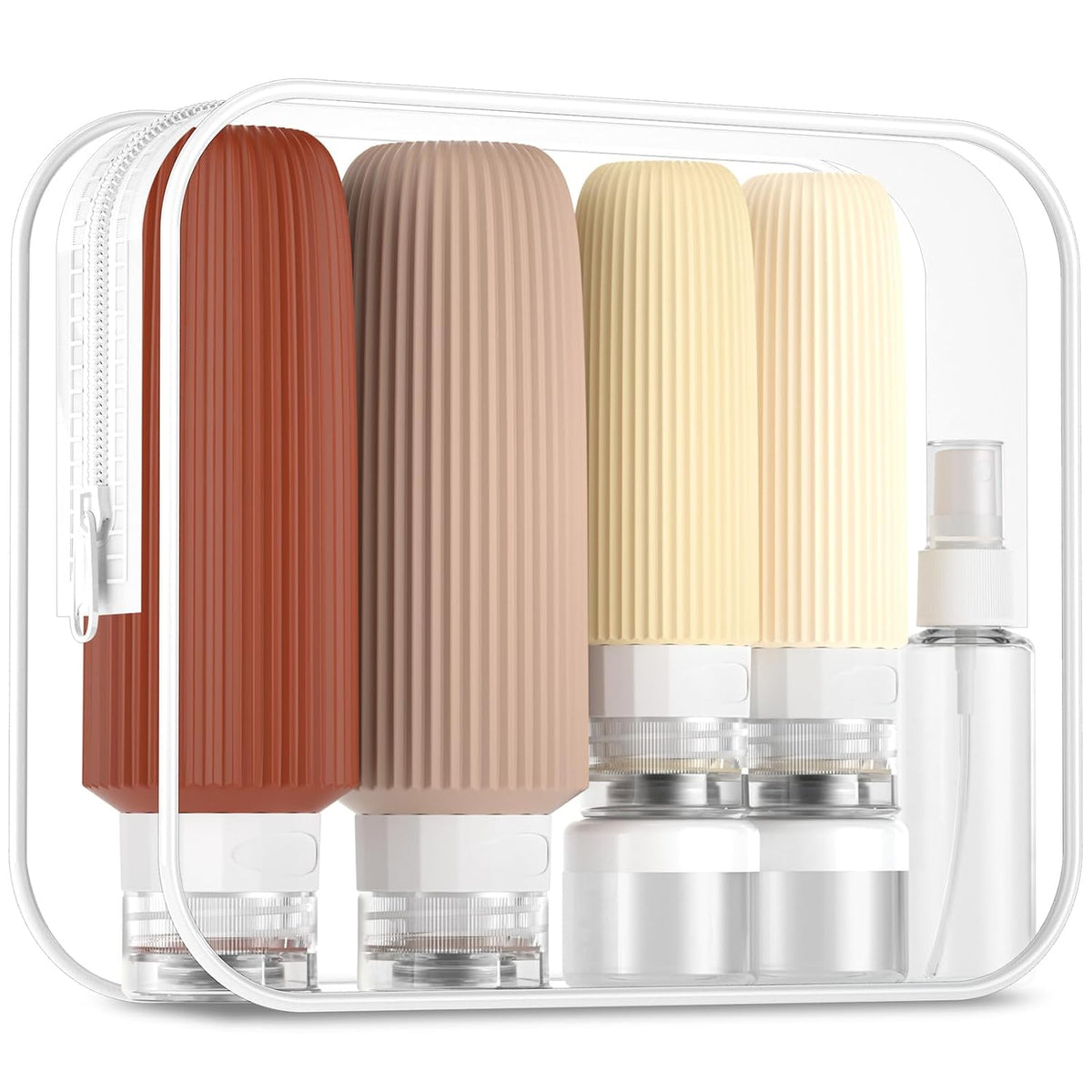 16 Pack Travel Bottles for Toiletries, 6oz Silicone, Leak Proof, Reusable, Oval, Perfect for