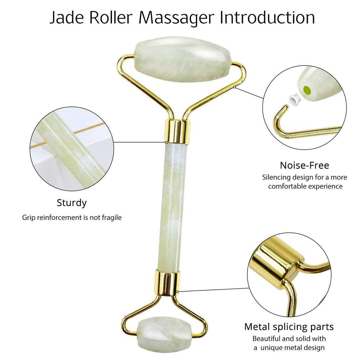 BAIMEI Jade Roller & Gua Sha Set Face Roller and Gua Sha Facial Tools for Skin Care Routine and