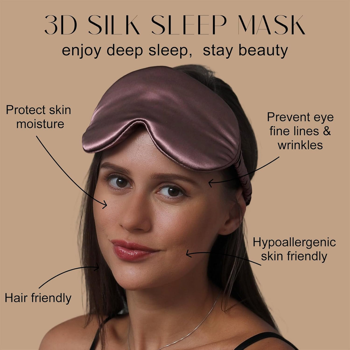 ZIMASILK Adjustable 22 Momme 100% Mulberry Silk Sleep Mask, Upgraded 3D Contoured Cup Eye Mask for