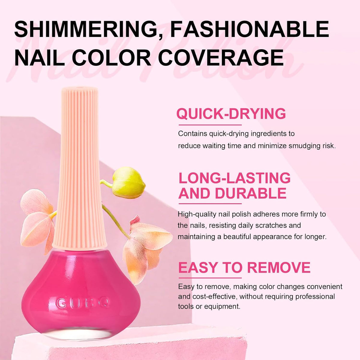 Major Dijit Neon Pink Quick Dry Regular Nail Polish - Nail Art Lacquer, 0.41 Fl Oz