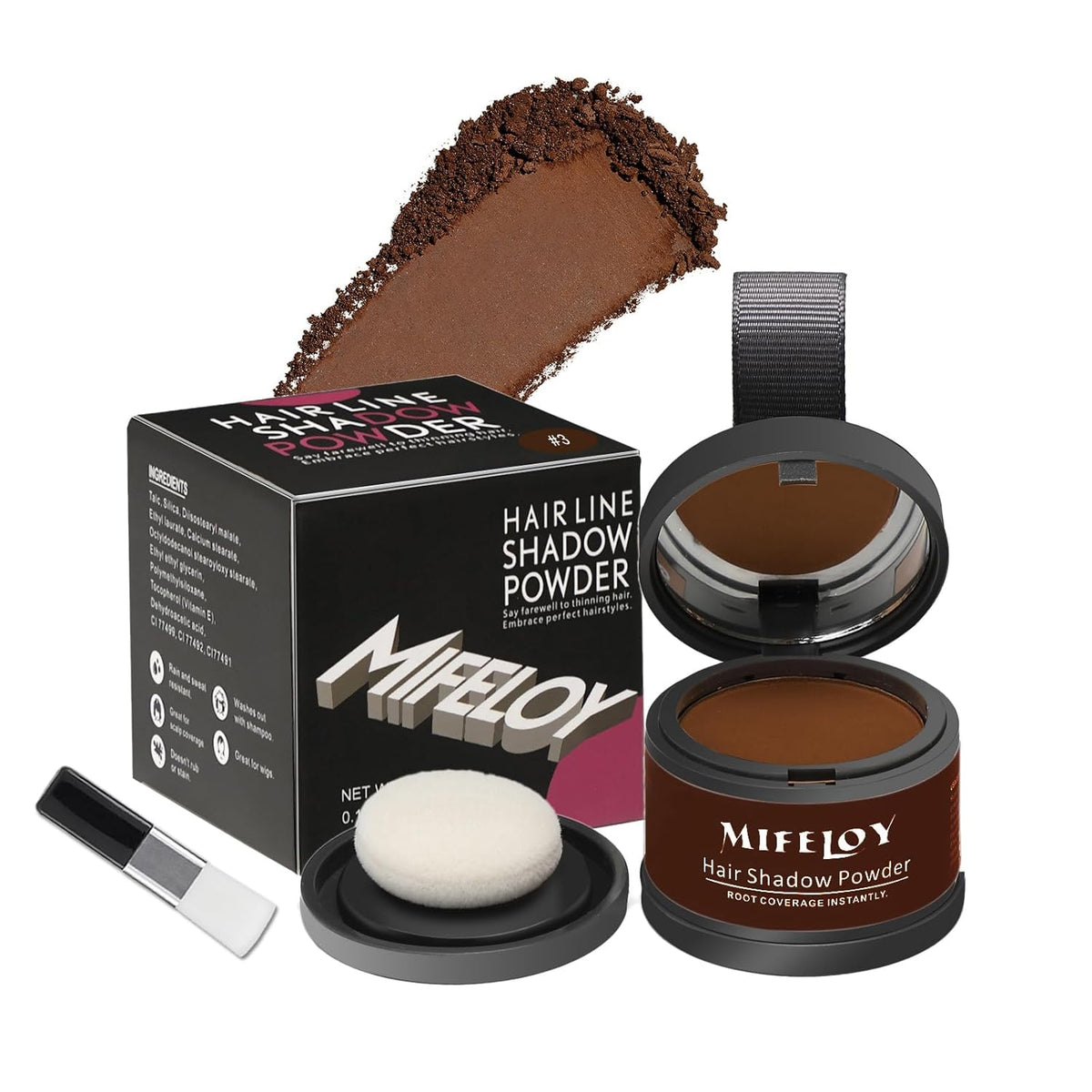 Root Touch Up Powder, Instantly Gray Hair Cover Up, Women Color Root Coverage Shadow Powder for