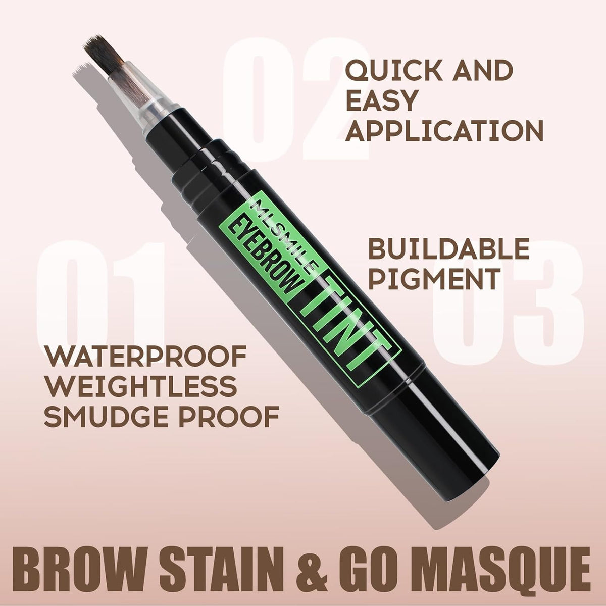 2PCS Temporary Eyebrow Tint Set, Grey Black Tattoo Eyebrow Gel, Natural Color Eye-Brow Gel