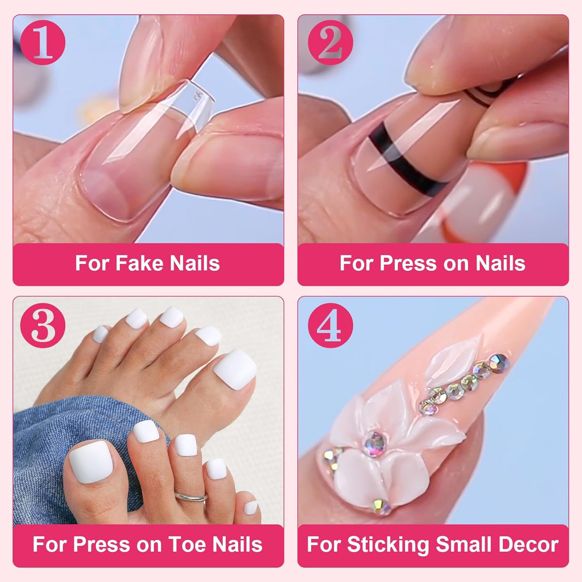 Makartt Super Strong Nail Glue for Press ons: Acrylic Nail Tips-Fake Nails-Salon Quality, Brush On