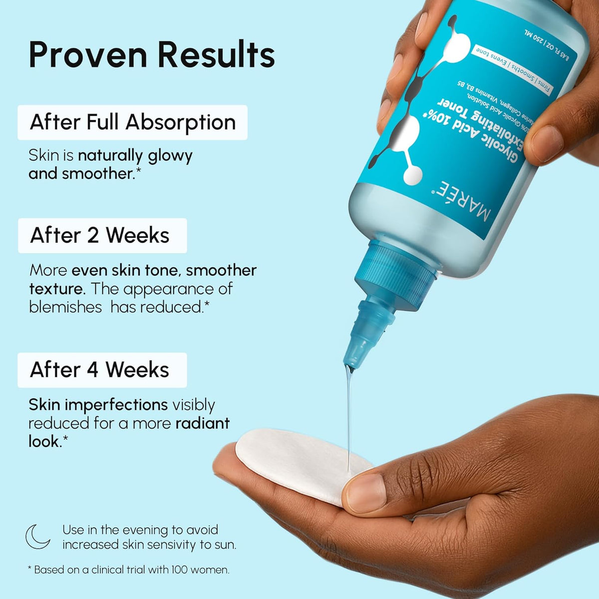 MAREE Glycolic Acid Toner 10% Facial Polish - Exfoliating Toner for Face - Glycolic Acid Toning