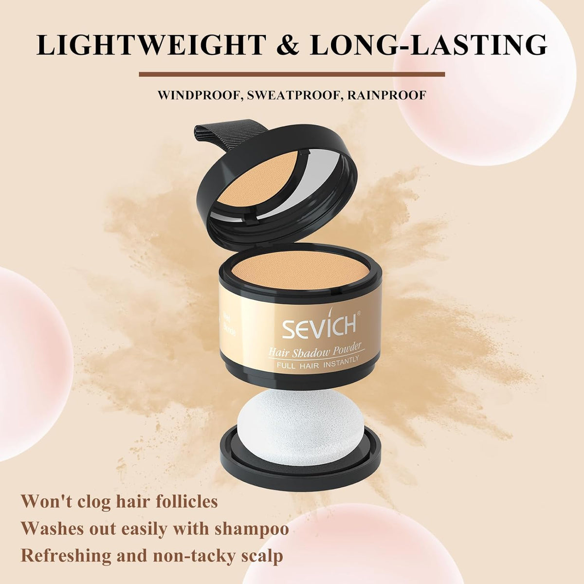Instantly SEVICH Hairline Powder - Quick Cover Grey Hair Concealer for Thinning Hairlines, Eyebrows