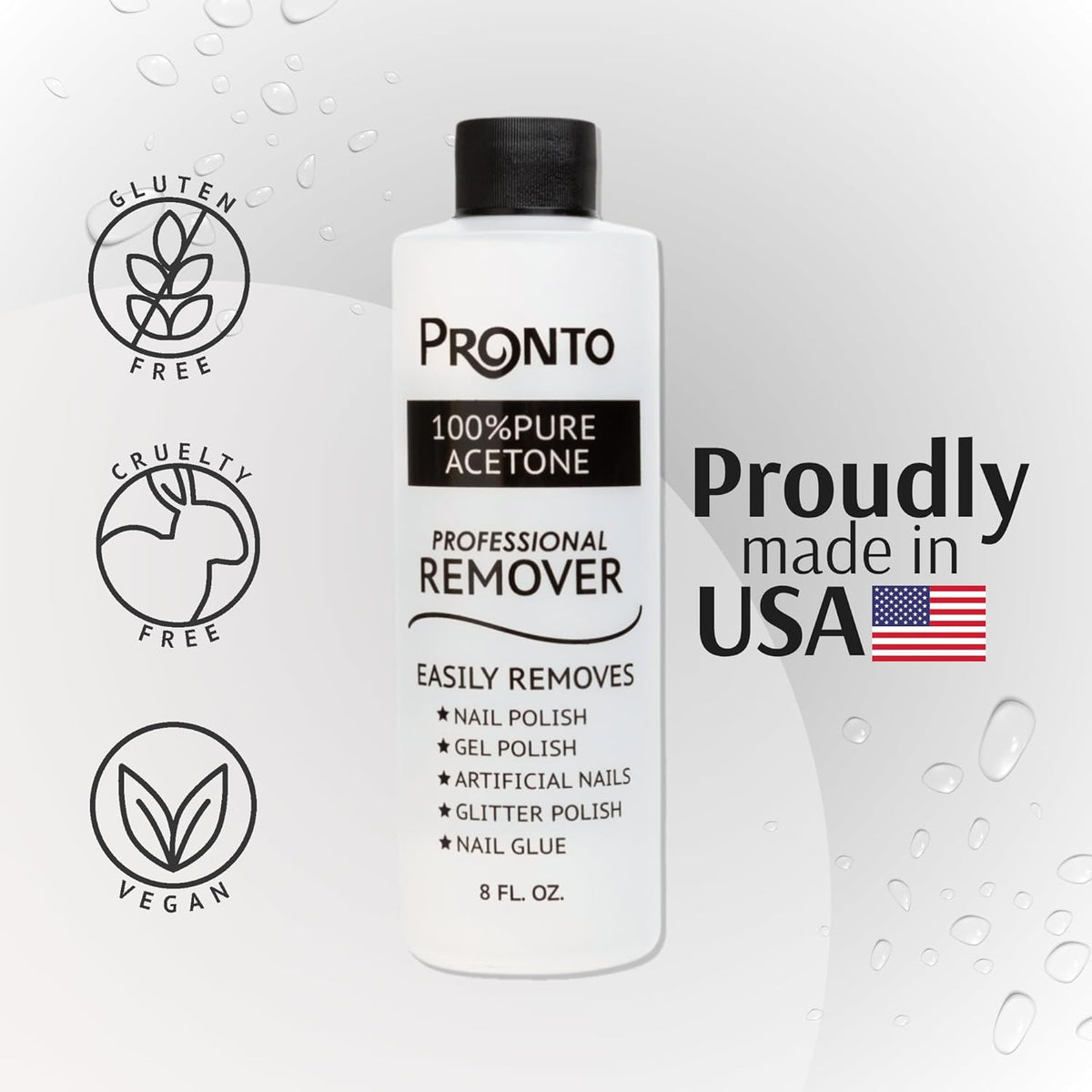 Pronto 100% Acetone Gel Nail Polish Remover - Polish Remover for Nails | Acetone Nail Polish