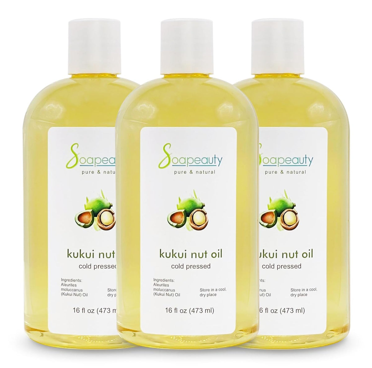 Soapeauty Kukui Nut Oil | 100% Pure & Natural | Cold Pressed | Moisturizing Oil for Skin, Hair, and