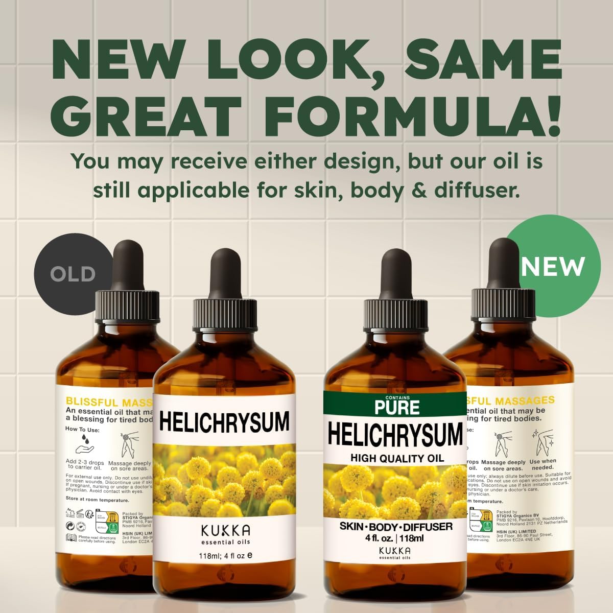 Kukka Helichrysum Essential Oil for Skin, Relaxation - 4 Fl Oz - Helichrysum Essential Oil for