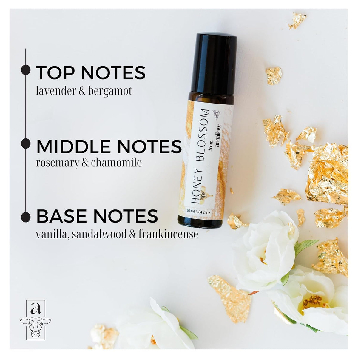 Amallow All Natural Non-Toxic Perfume Roller - Made With Pure and Organic Essential Oils - Hints of
