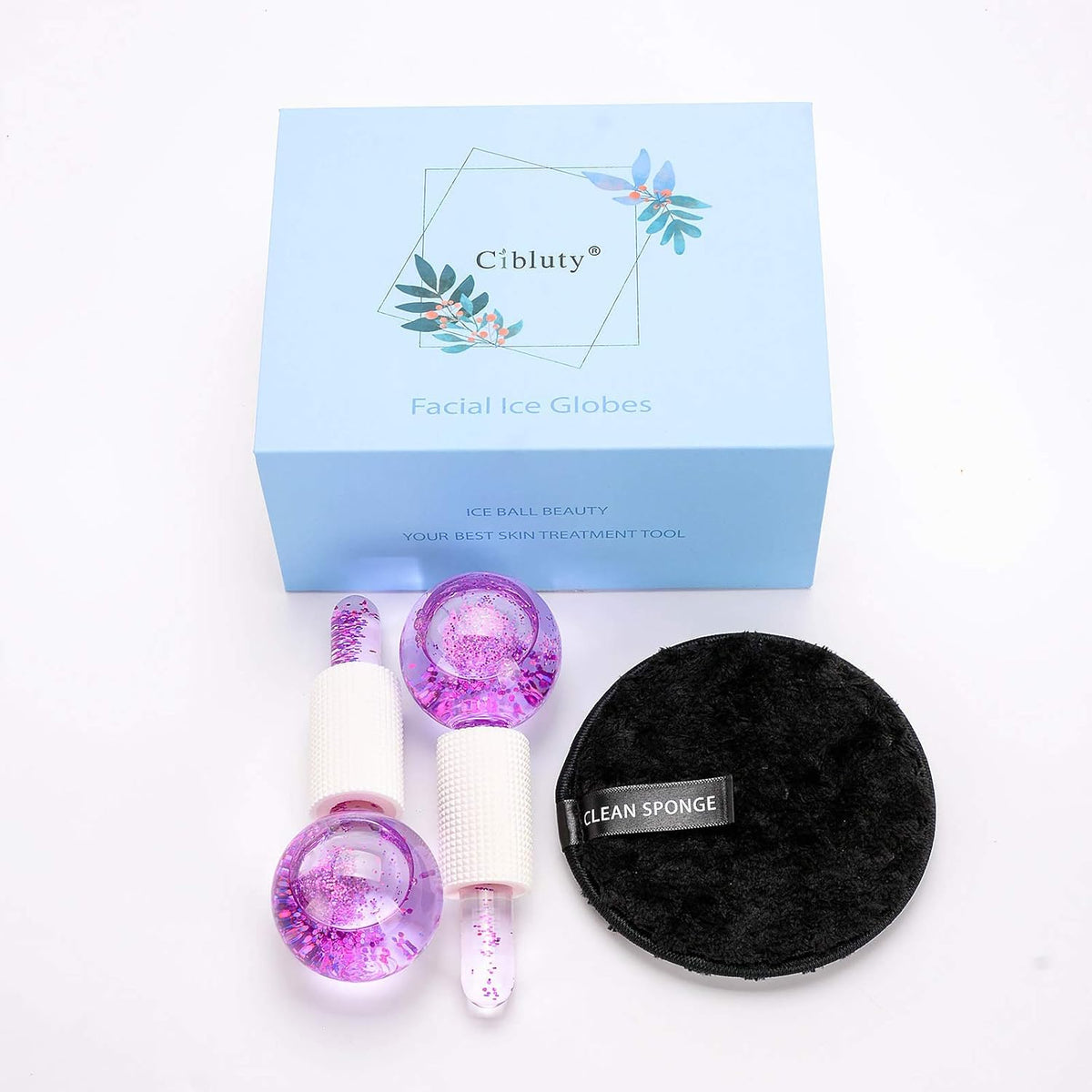 ICE BEAUTY BALLS for FACIAL, 2PCS Purple Facial Roller for Cold Facial Massage Face Roller Balls