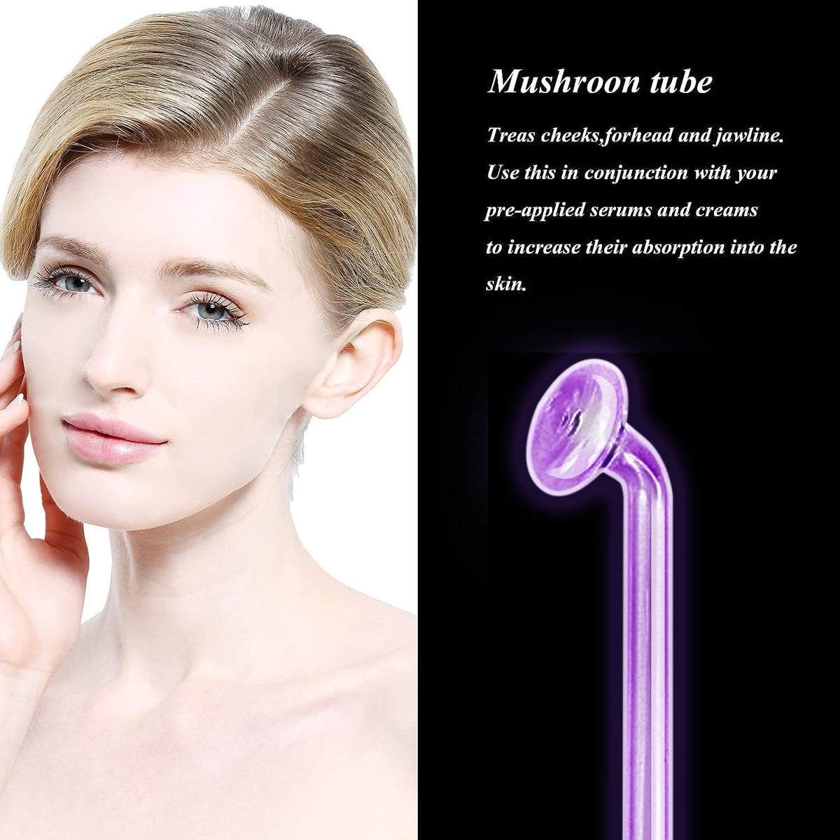 Spare Parts Mushroom for Handheld HIF Facial Hair Device Facial Care Orange Purple Blue Color Glass