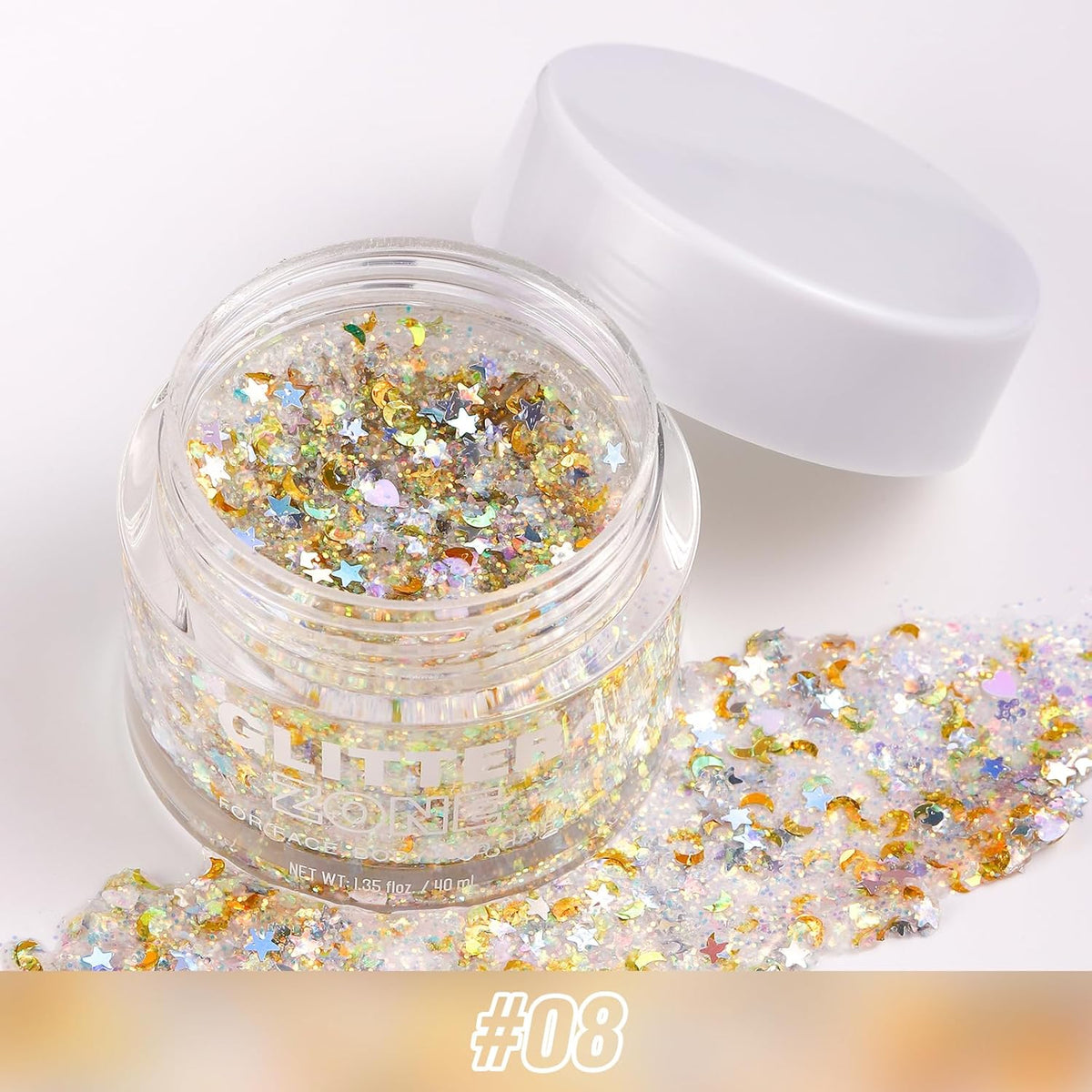 LANGMANNI Holographic Body Glitter Gel for Body, Face, Hair and Lip.Color Changing Glitter Gel