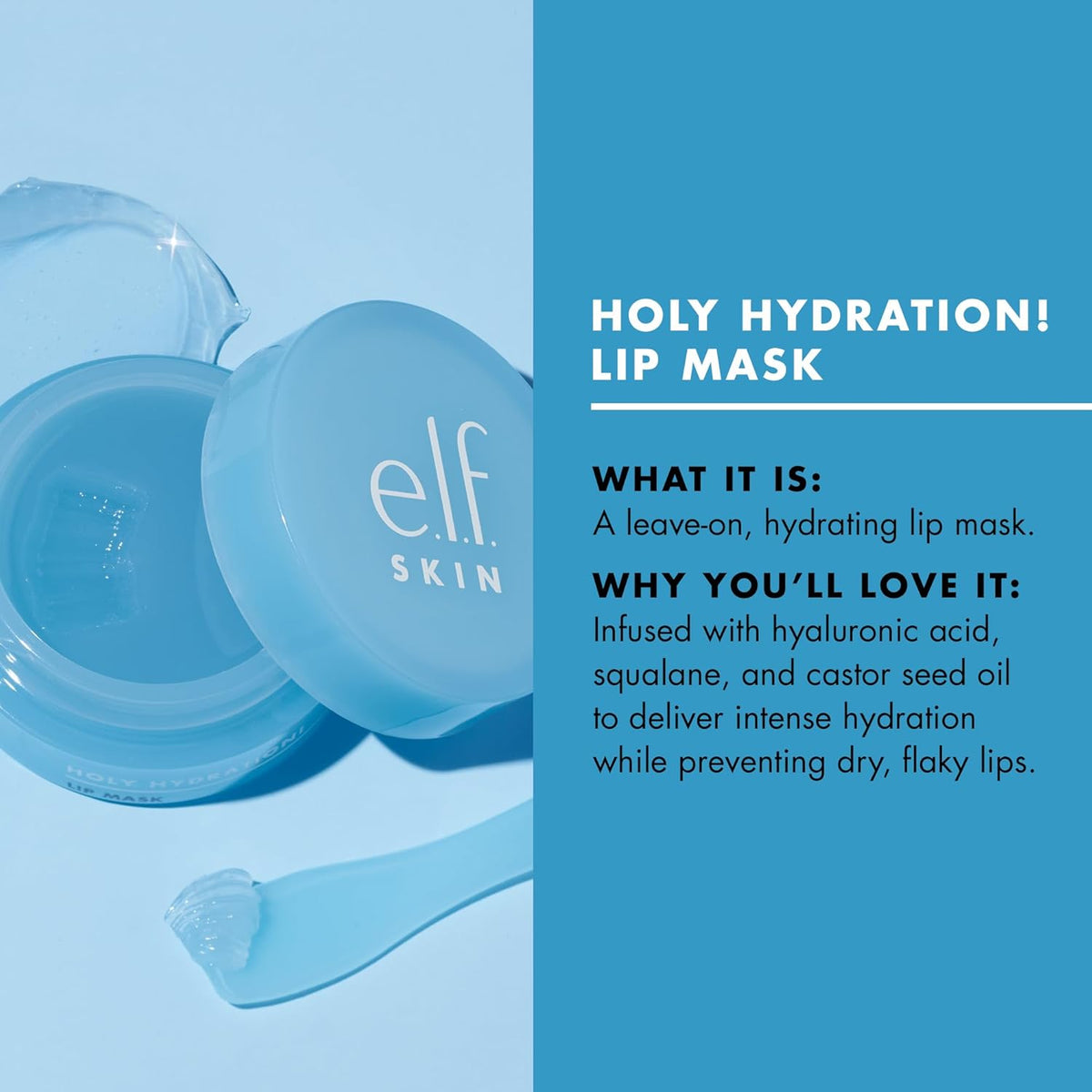 e.l.f. SKIN Holy Hydration! Lip Mask, Hydrating Lip Mask For A Softer & Smoother Pout, Infused With