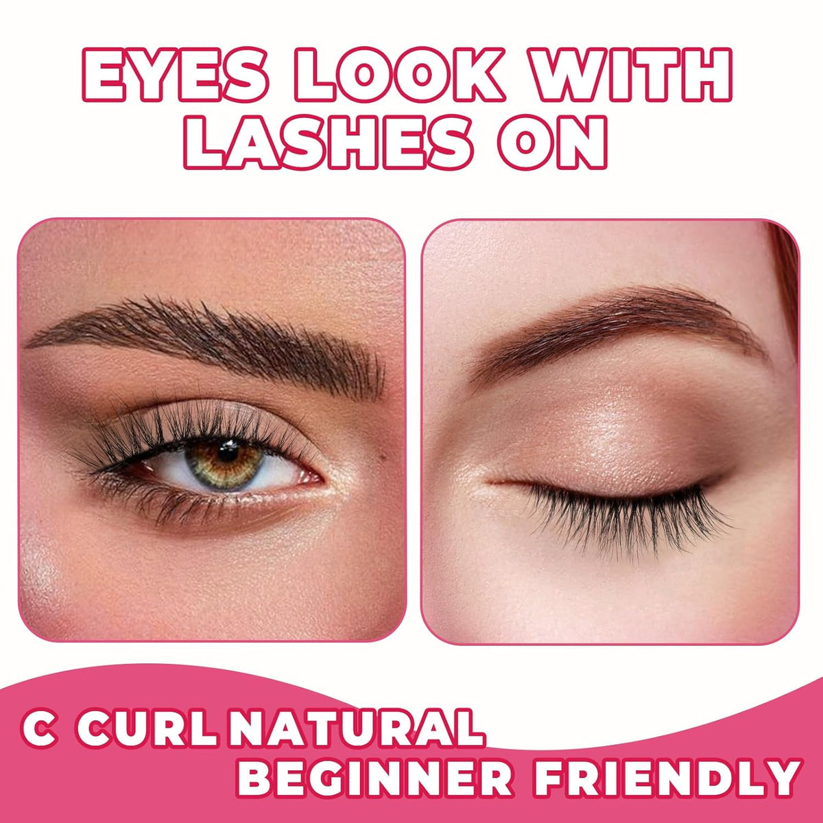 Natural Lashes Wispy Cat Eye Lashes 12mm False Eyelashes Natural Look Strip Lashes Thin Cotton Band