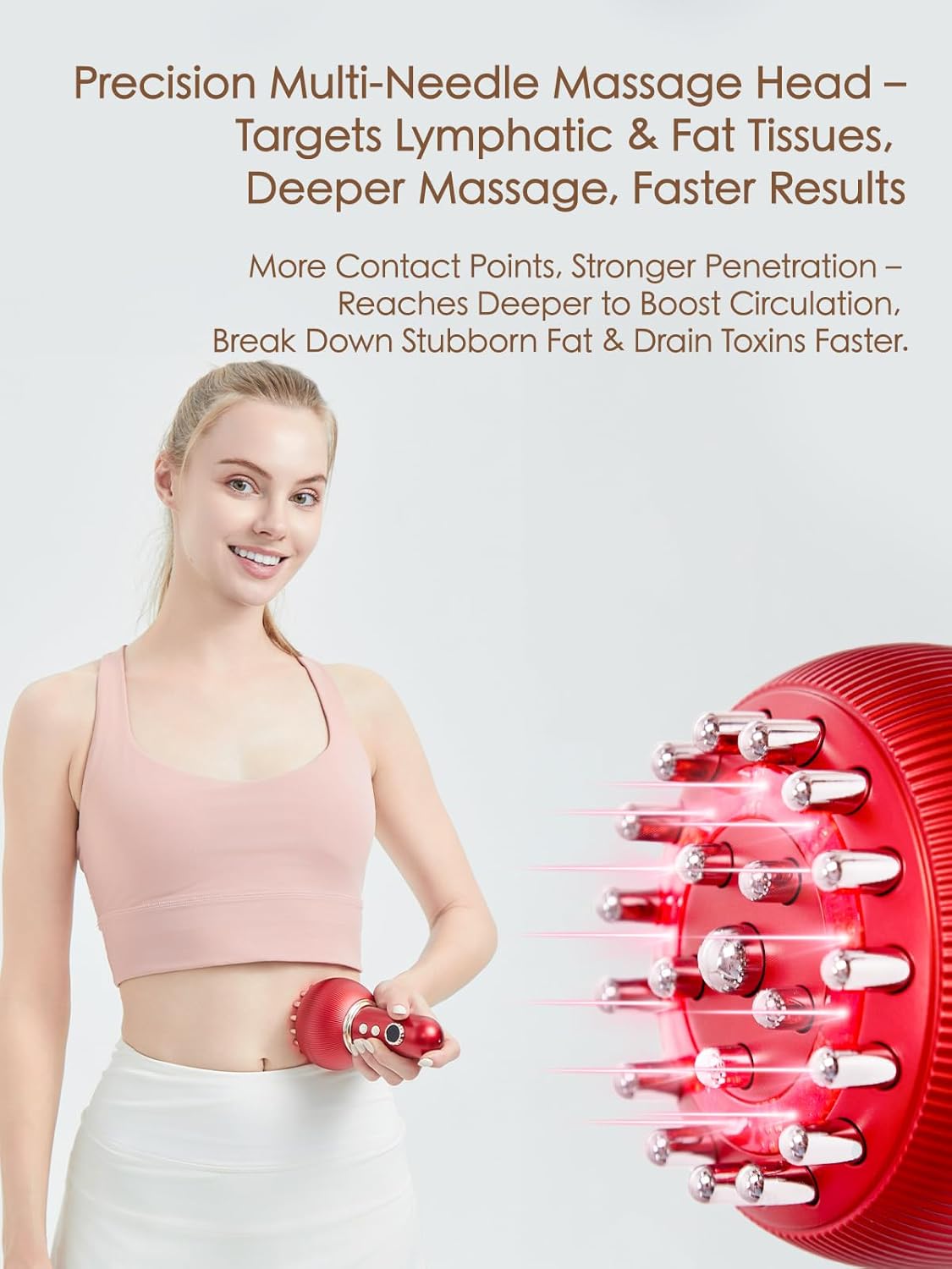 Lymphatic Drainage Massager & Anti Cellulite Massage Tool, Helps Reduce Stretch Marks & Cellulite