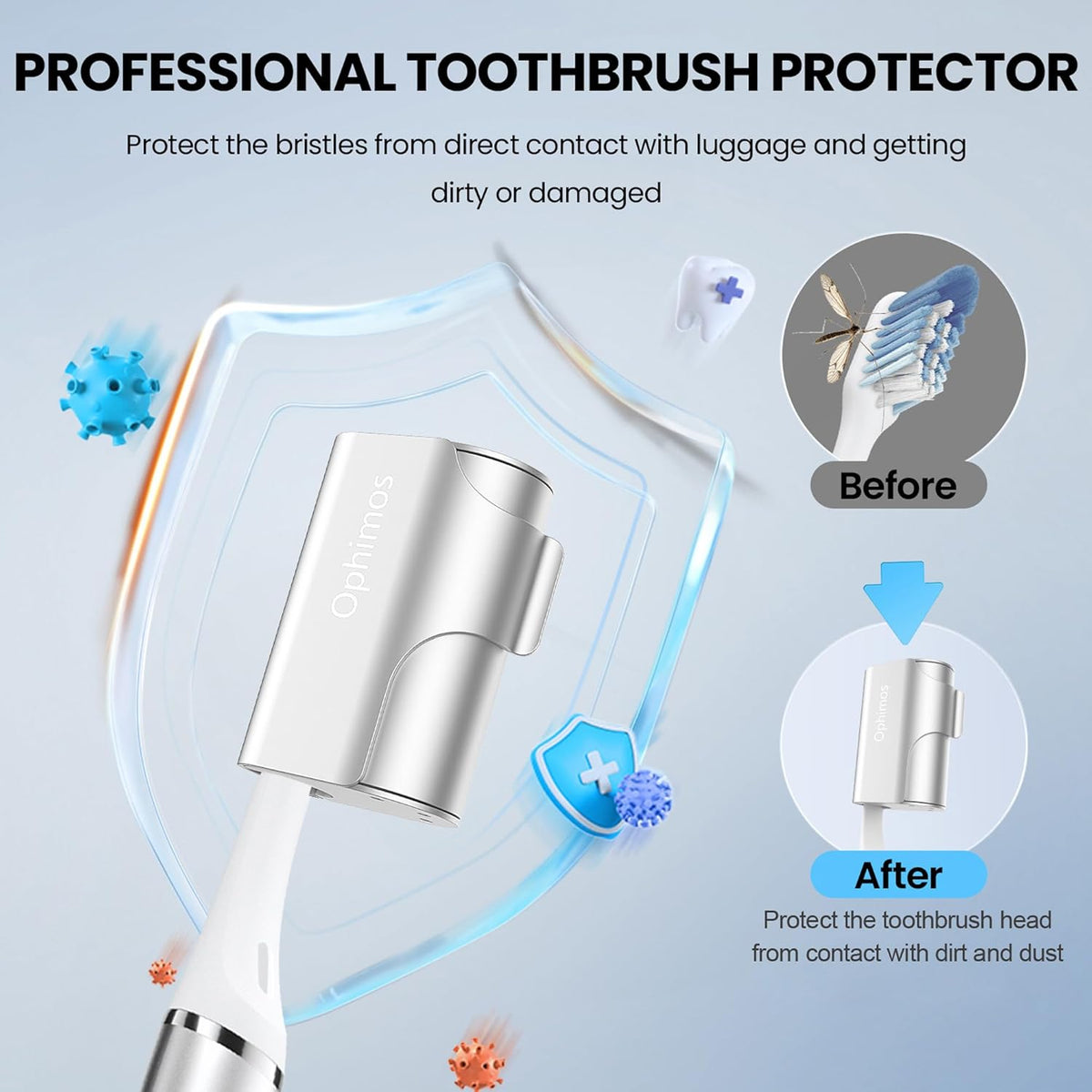 Aluminum Alloy Toothbrush Head Cover/Cap/Protector Case,Travel Toothbrush Covers Long-lasting