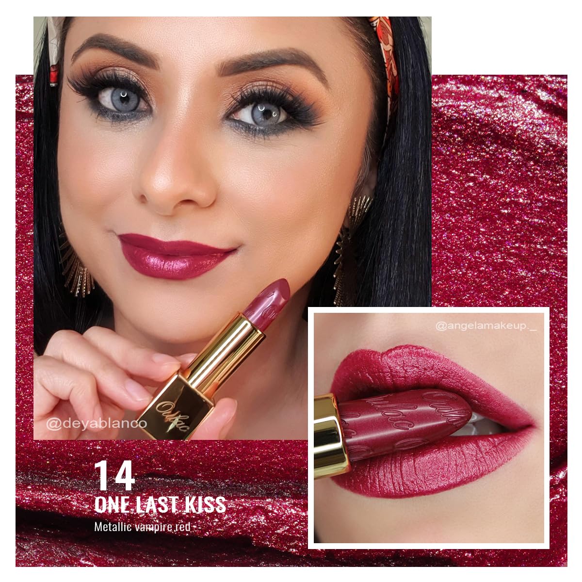 Oulac Wine Red Lipstick for Women with Metallic 3D Shine Lightweight Hydrating Formula, High Impact