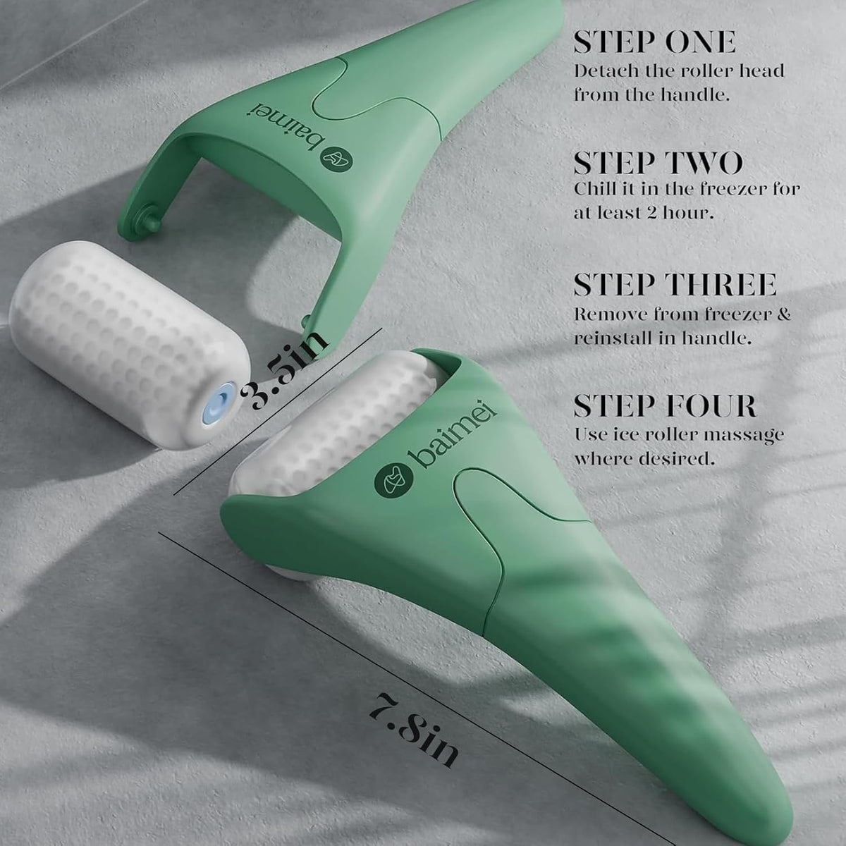 BAIMEI IcyMe Cryotherapy Ice Roller and Gua Sha Facial Tools Reduces Puffiness Migraine Pain