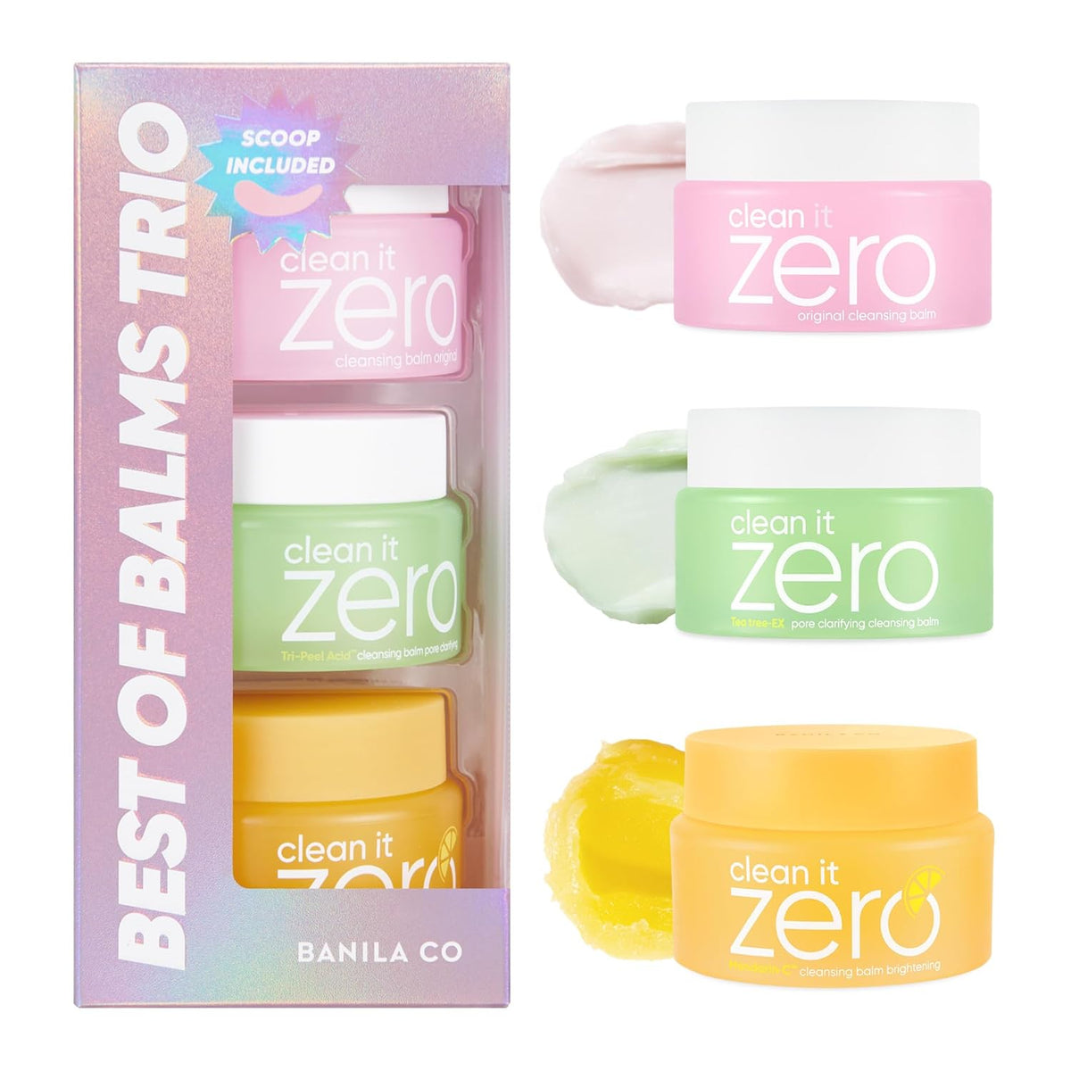 BANILA CO Clean it Zero Best of Balms Trio | Original & Brightening & Pore Clarifying for All Skin