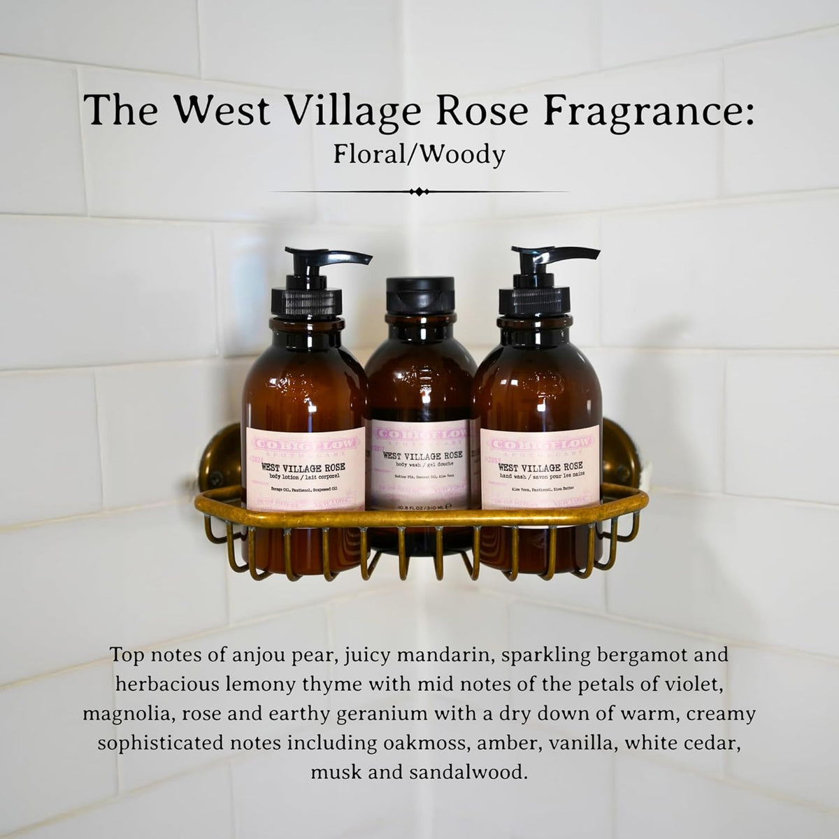C.O. Bigelow West Village Rose Body Lotion, Iconic Collection Moisturizing Body Lotion with Shea