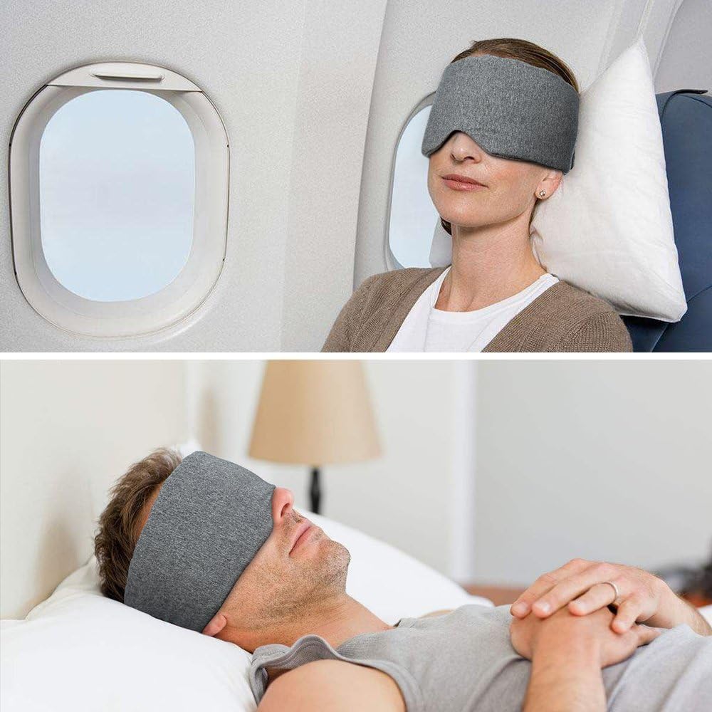 FRESHME Cotton Sleep Eye Mask for Women Men - 100% Blocking Light Travel Blindfold, Soft Zero