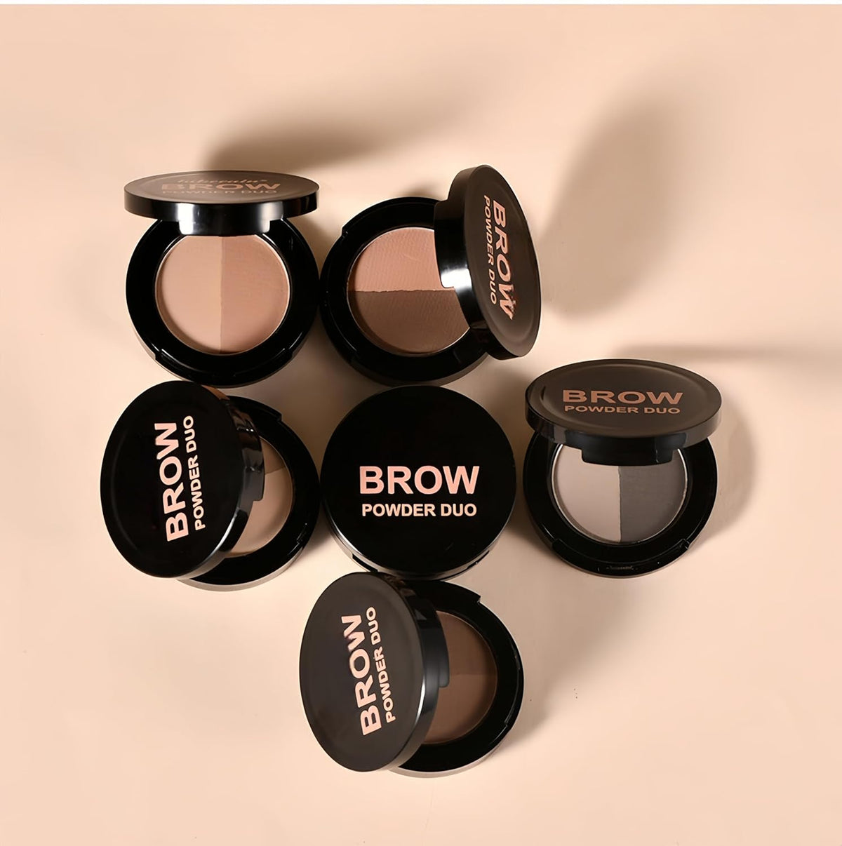 MAEPEOR Brow Powder Duo 6 Colors Natural Smooth Eyebrow Powder Professional Brow Contour Palette