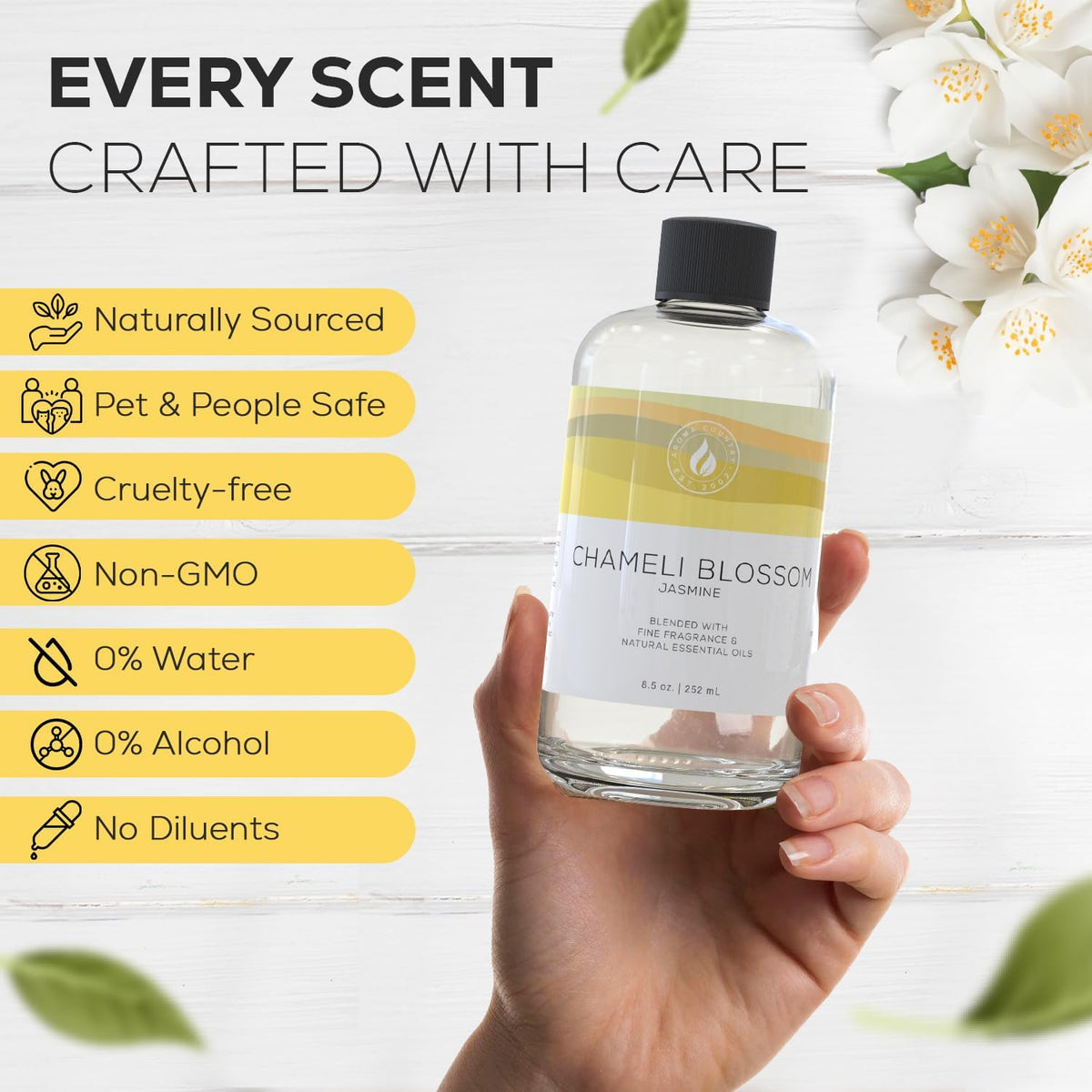 Aroma Country Chameli Blossom Diffuser Oil - Luxury Essential Oils for Diffuser Refill & Air