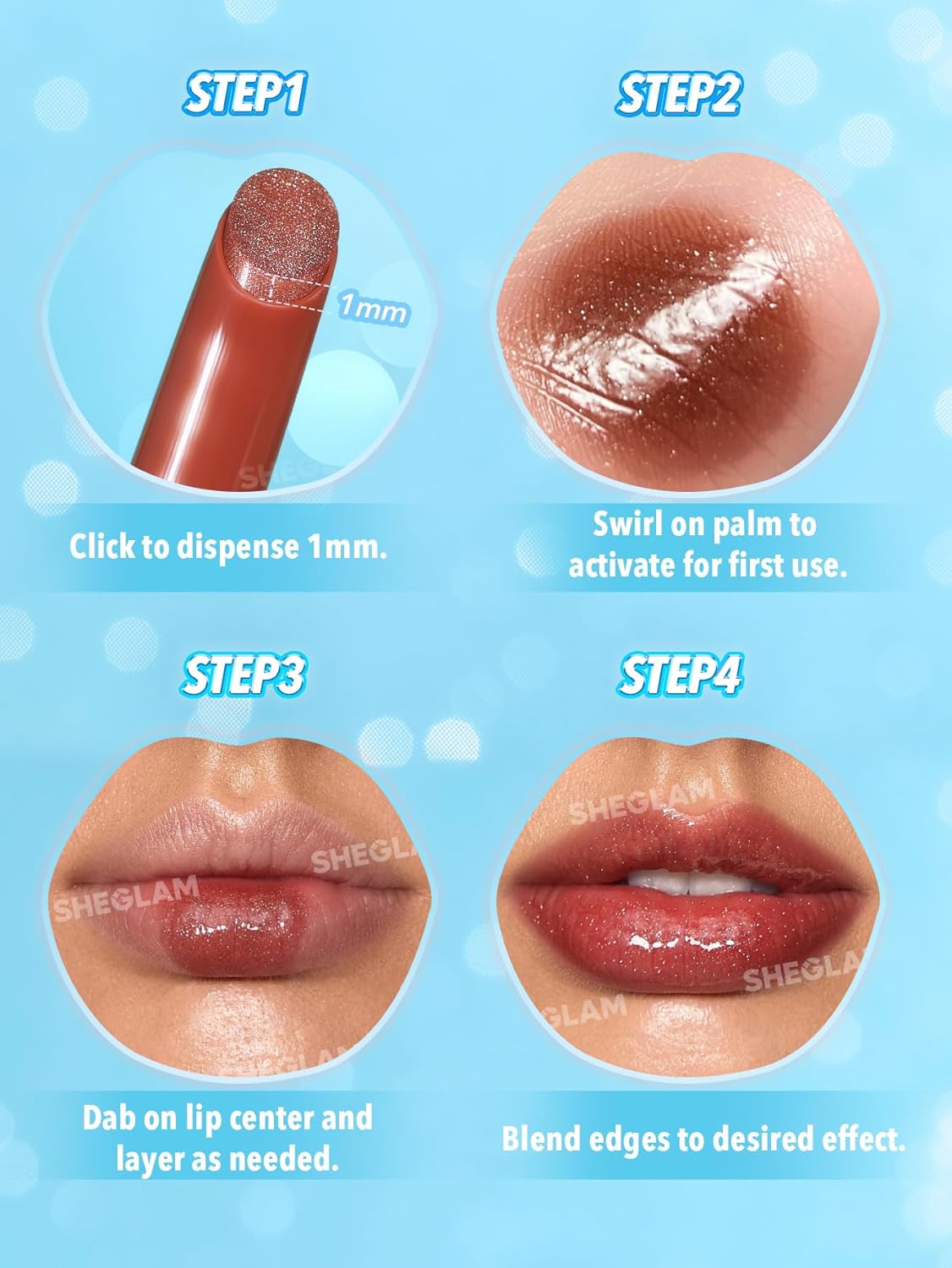 SHEGLAM Pout-Perfect Moisturizing Solid Lip Gloss Shimmer Lip Plumper - Gold Rush
