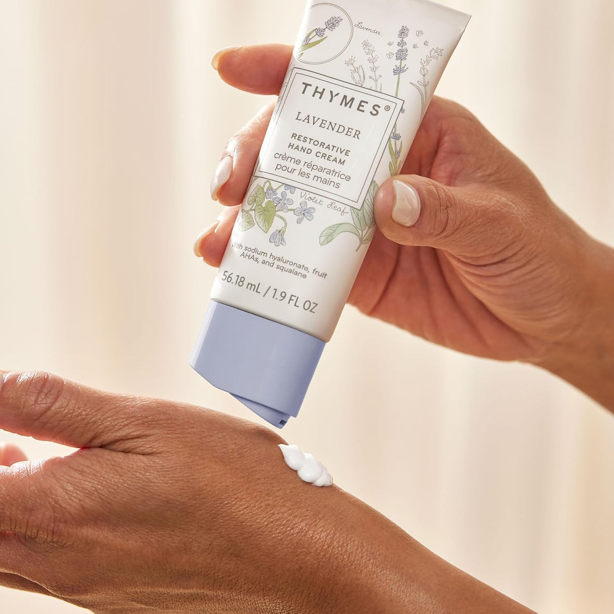 Thymes Restorative Hand Cream for Women & Men - Moisturizing Hand Cream Travel Size - Notes of