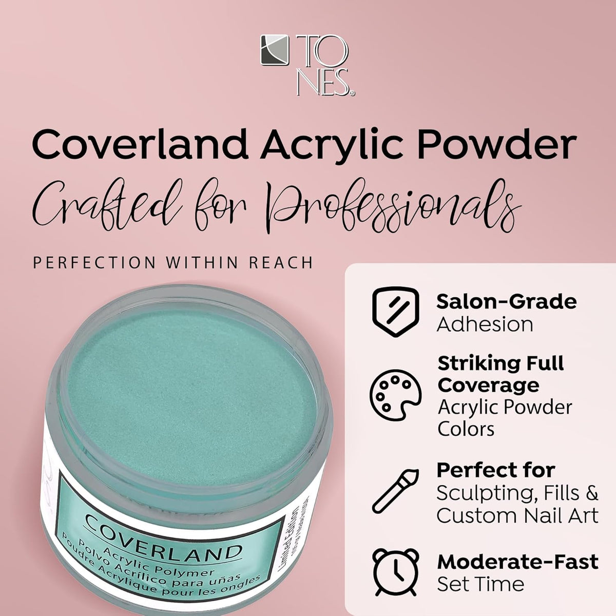 Tones Coverland Acrylic Nail Powder "April Showers" - Limited Edition Acrylic Powder for Nail
