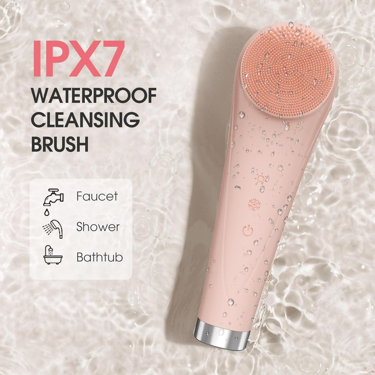 Facial Cleansing Brush,Silicone Face Scrubber,Pore Scrubber for Women Men,IPX7 Waterproof
