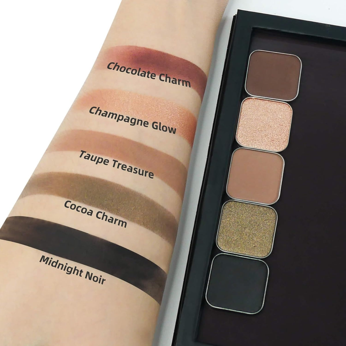 Magnetic Single Shimmer Champagne Eyeshadow with Metal Pan, Pressed Powder Eyeshadow Refill Pan