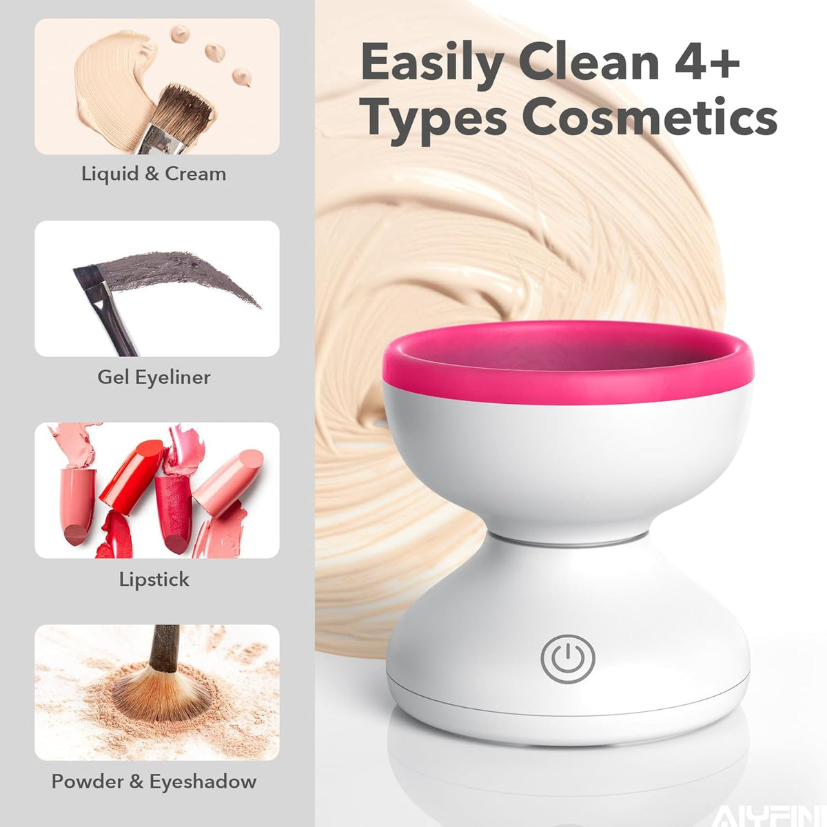 Alyfini Makeup Brush Cleaner Machine-Professional Electric Make up Brushes Cleaner Cleanser