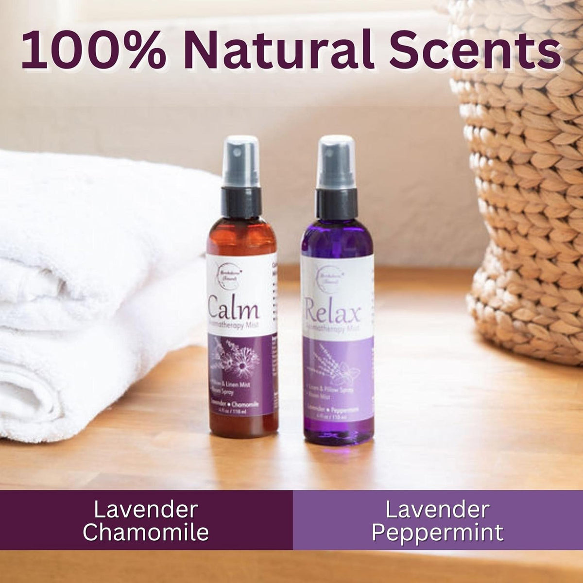 Lavender Spray Aromatherapy Mist Set of 2 – Natural Linen & Pillow Spray for Bedding, Essential Oil