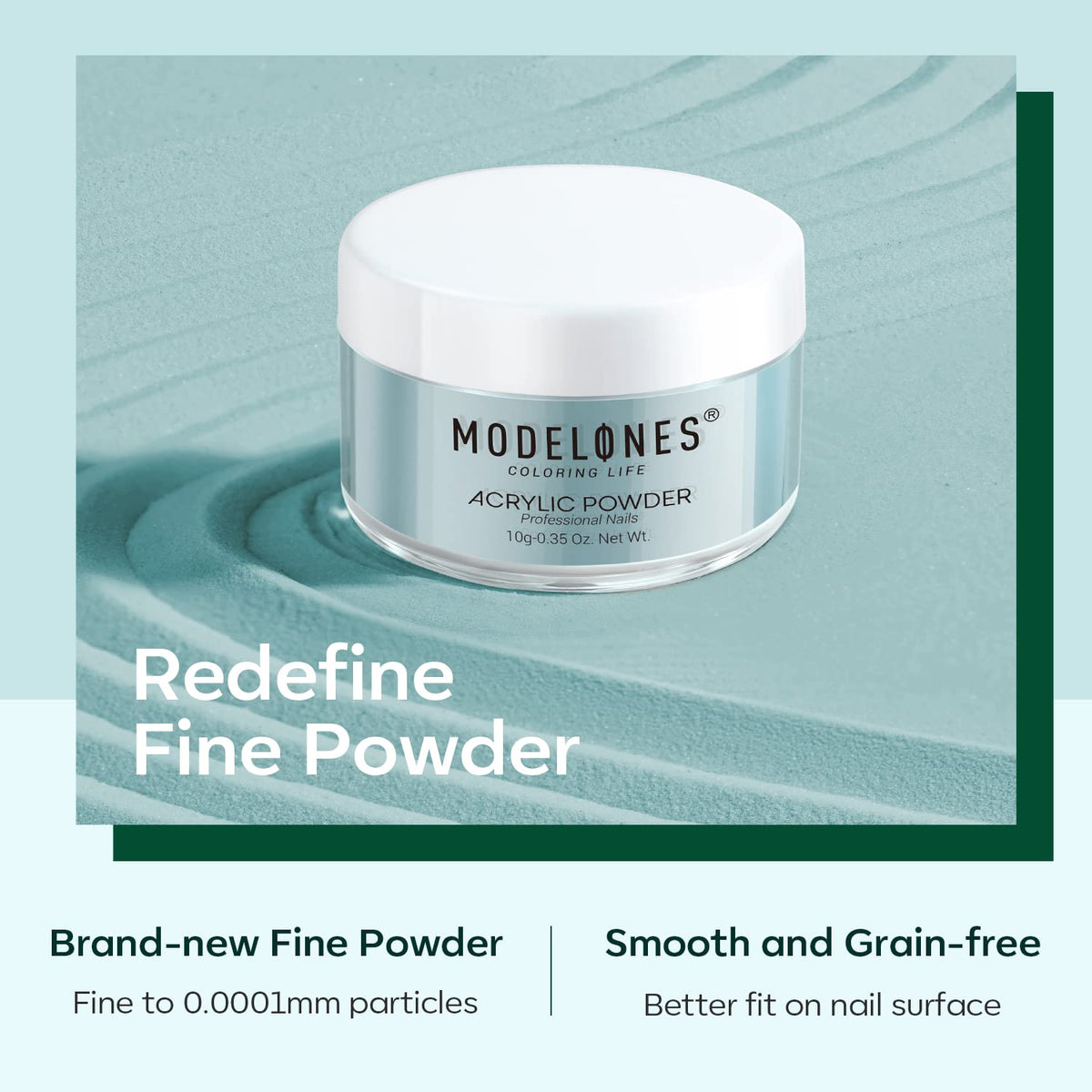 Modelones Acrylic Powder 6 Colors Acrylic Nail Powder Kit Sage Green Mist Blue Light Grey Dark