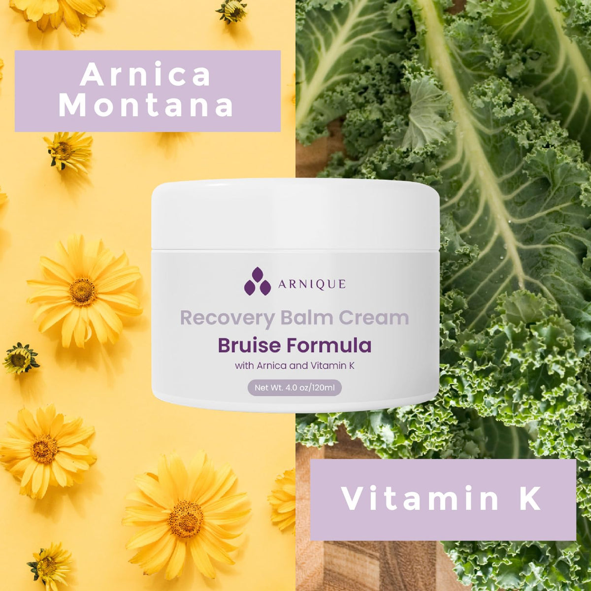 Arnica Bruise Cream with Vitamin K, Extra Strength Fast Healing Thin Skin Formula, Senile Purpura