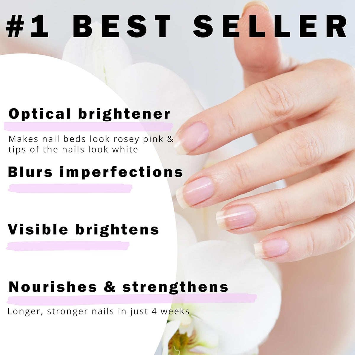 Perfect Formula Pink Gel Coat - Nail Strengthener and Strengthening Polish for Women, Extra Strong