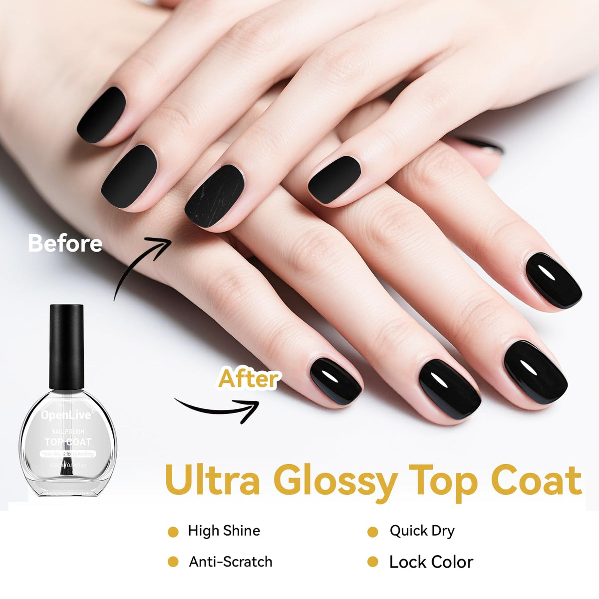 3PCS 16.5ml Quick Dry Base and Top Coat Nail Polish and Gel Remover Set, Base and Top Coat No U V