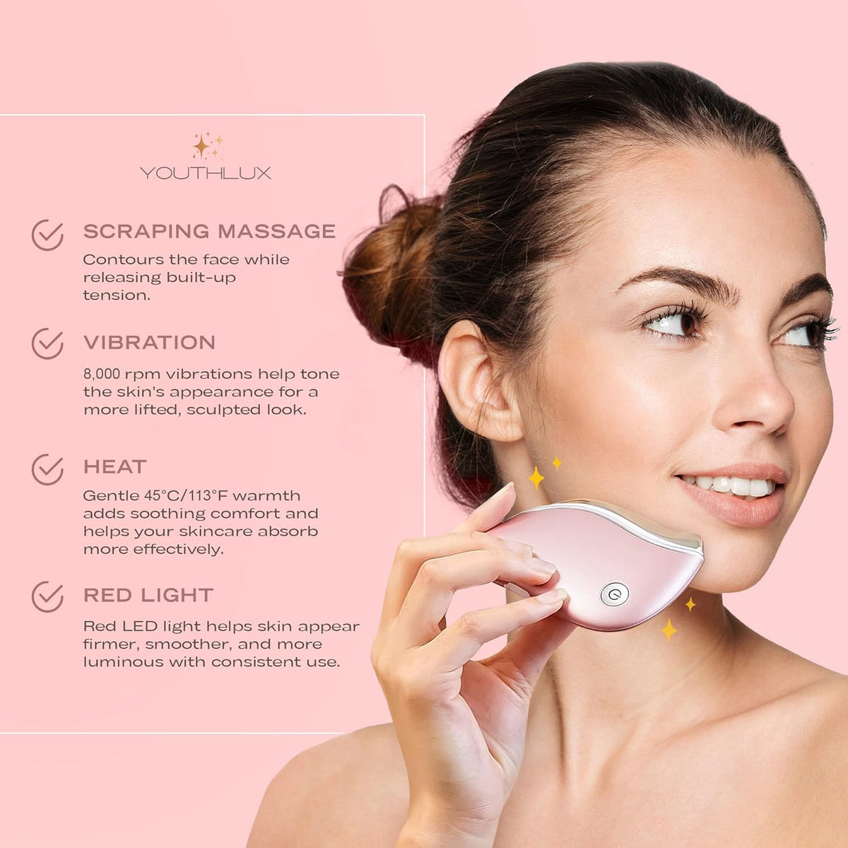 ProSculpt Heated Gua Sha Facial Massager – Electric Guasha Tool for Face Sculpting, Relaxation &