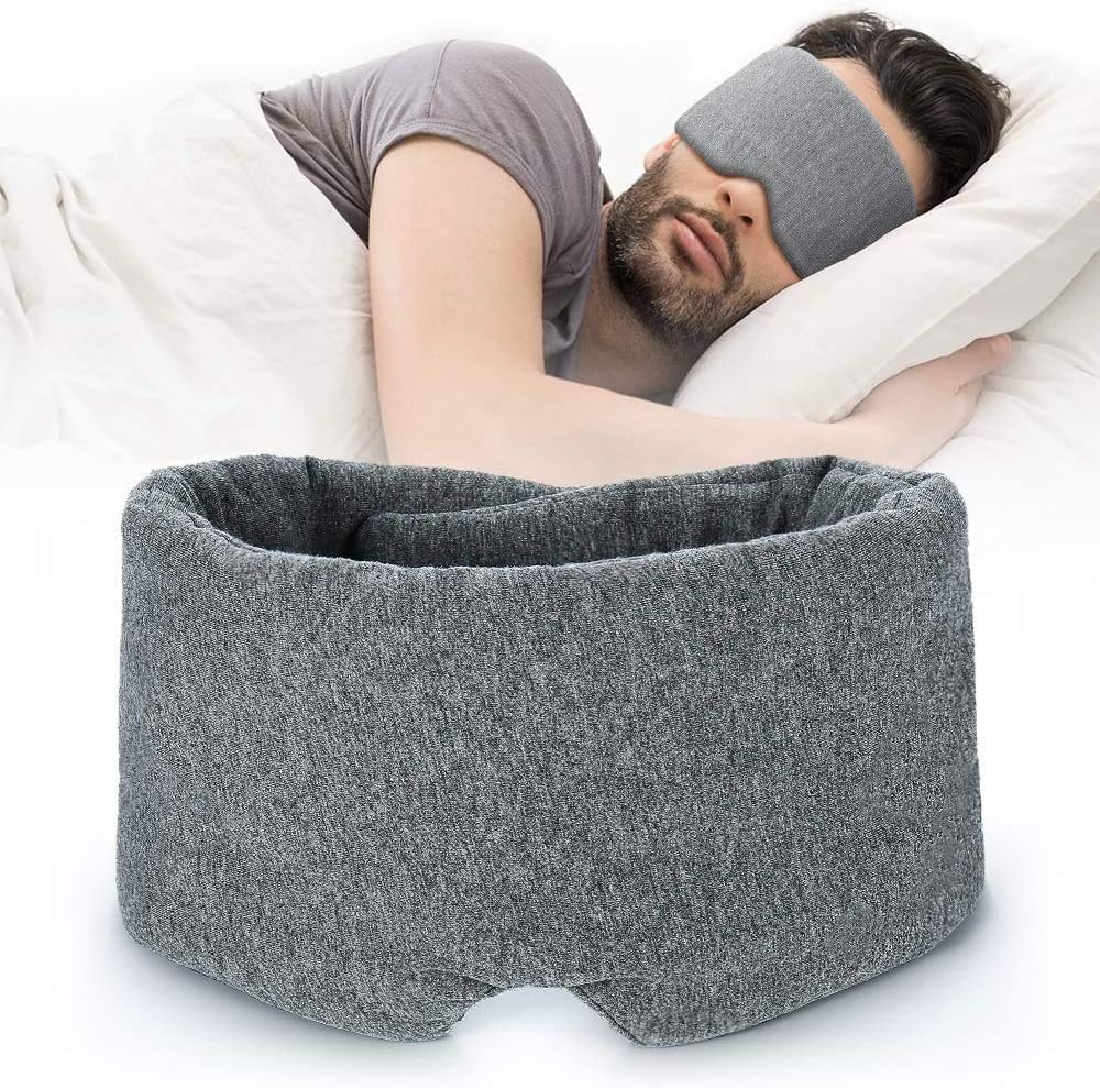 FRESHME Cotton Sleep Eye Mask for Women Men - 100% Blocking Light Travel Blindfold, Soft Zero