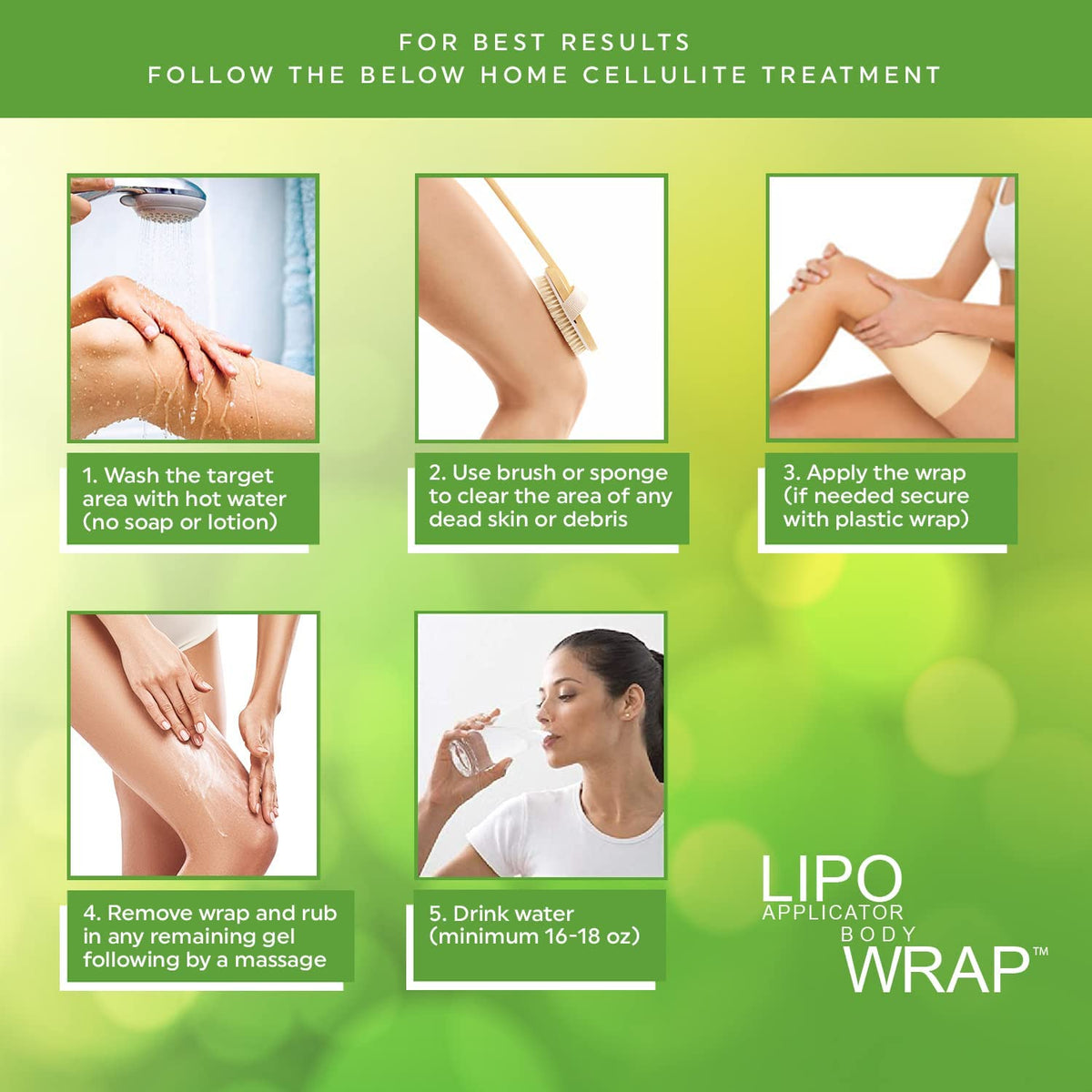Ultimate Body Wrap with Guarana, Green Tea, and Seaweed Works for Stomach Belly Legs Arms Abdomen.