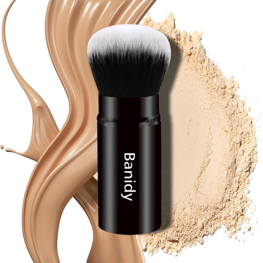 Makeup Brush Kabuki Face Brushes Retractable Travel Blush Brush Portable Flawless for Foundation