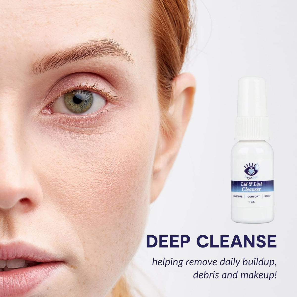 Lid and Lash Cleanser – 1oz Bottle – Pure Hypochlorous Acid Spray for Soothing Dry Eye Irritation