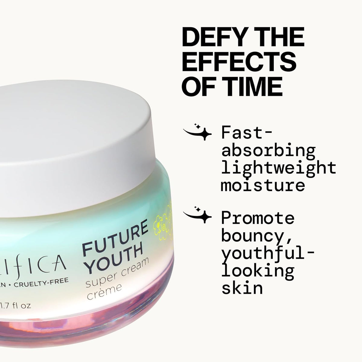 Pacifica Future Youth Super Cream – Daily Anti-Aging Moisturizer for All Skin Types, Lightweight